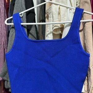 House of Harlow 1960 -Blue Ribbed Women's Top -Medium